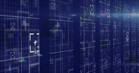 Image of statistics and data processing on grey background Illustrazione stock