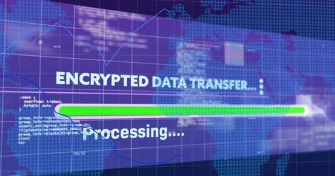 Image of statistics and data processing over world map Stock Illustration