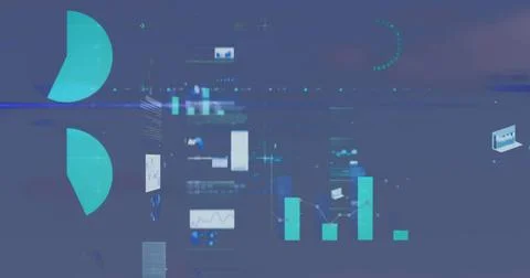Image of statistics and data processing Illustrazione stock
