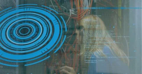 Image of statistics and data processing on grey background Stock Photos