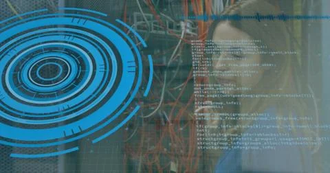 Image of statistics and data processing on grey background 스톡 사진