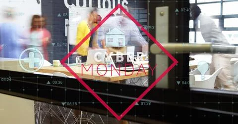 Image of statistics and data processing over businessman wearing face mask Stockfoto's