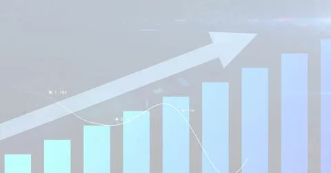 Image of statistics and data processing over circles background 库存照片