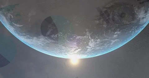 Image of statistics and data processing over globe Stock Photos