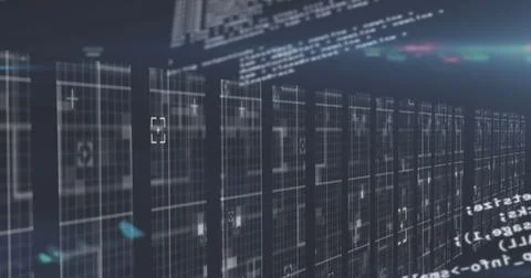 Image of statistics and data processing on grey background 写真素材
