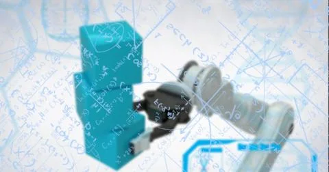 Image of statistics and data processing on grey background Stock Photos