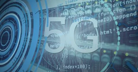 Image of statistics and data processing on grey background Stock Photos