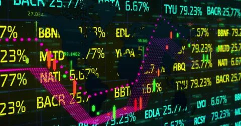 Image of statistics and data processing over stock market Foto stock