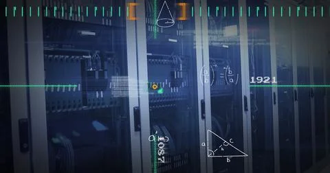 Image of statistics and financial data processing over cityscape Stock Illustration