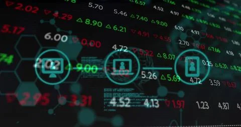 Image of statistics and financial data processing Stock Illustration