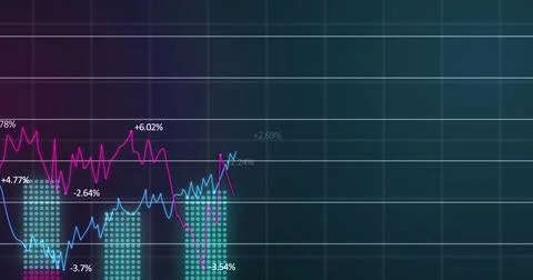 Image of statistics and financial data processing on grid Stock Illustration