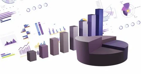 Image of statistics and financial data processing over white background Stock Photos