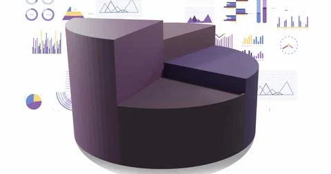 Image of statistics and financial data processing over white background Stock Photos