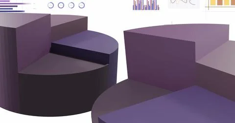 Image of statistics and financial data processing over white background Stock Photos