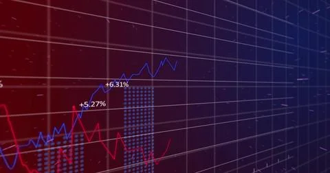 Image of statistics and financial data processing Stock Photos