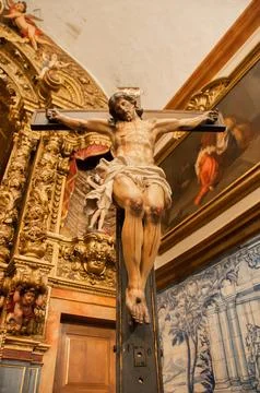 Image of a statue of a Christian saint Stock Photos