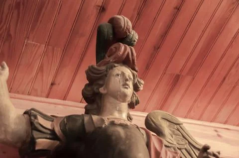 Image of a statue of a Christian saint Stock Photos