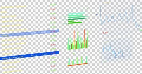 Image of stock exchange financial data processing on transparent background Illustrazione stock