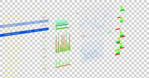 Image of stock exchange financial data processing on transparent background Stockillustratie