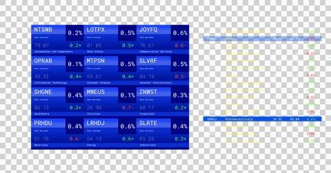 Image of stock exchange financial data processing on transparent background Stock Illustration