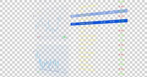 Image of stock exchange financial data processing on transparent background Stockillustratie