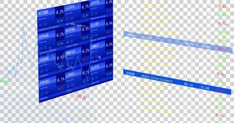 Image of stock exchange financial data processing on transparent background Stock Illustration