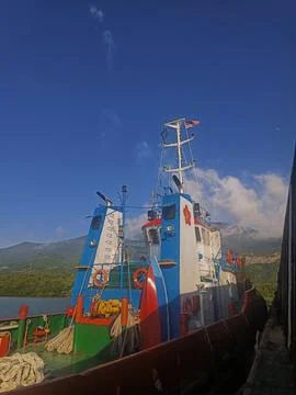 Image of stone cargo ship Foto stock