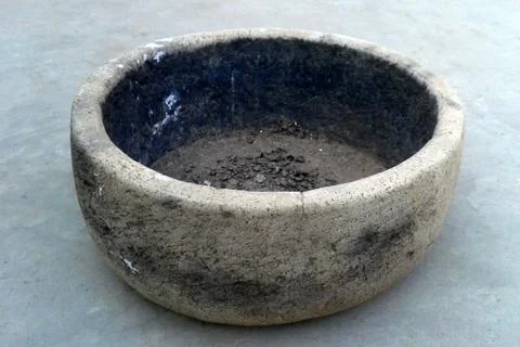 This is the image of stone pot which is put on the roof Stock Photos