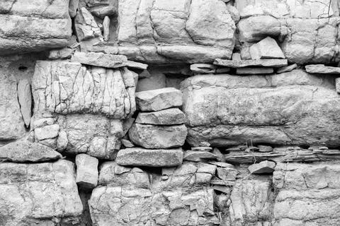 Image of stone wall in rural environment Stock Photos