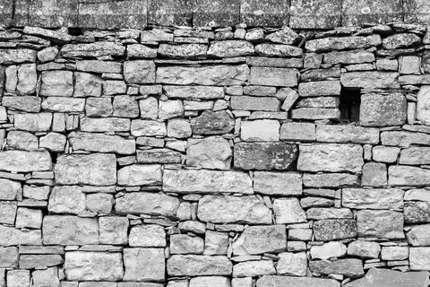 Image of stone wall in rural environment Stock Photos