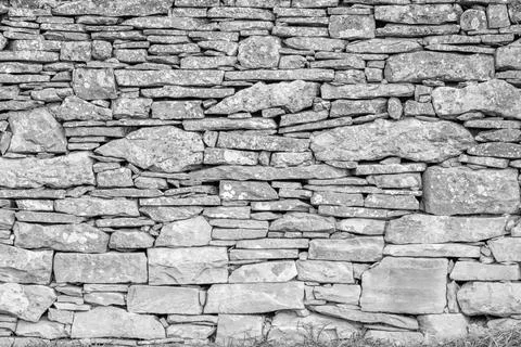 Image of stone wall in rural environment Stock Photos