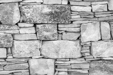 Image of stone wall in rural environment Stock Photos