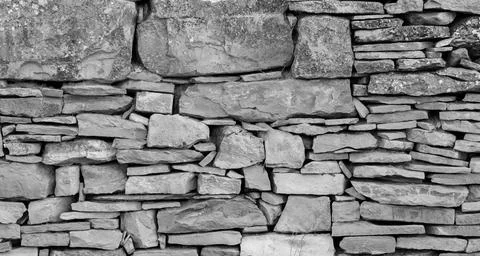 Image of stone wall in rural environment Stock Photos