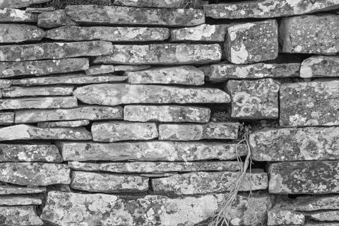 Image of stone wall in rural environment Stock Photos