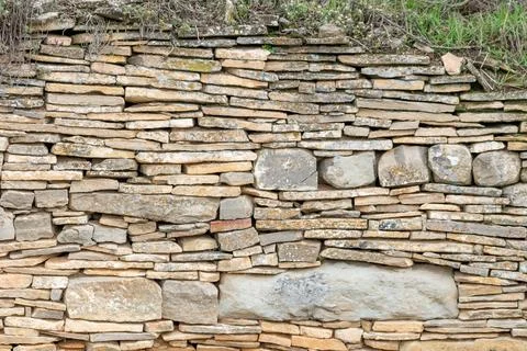 Image of stone wall in rural environment Stock Photos