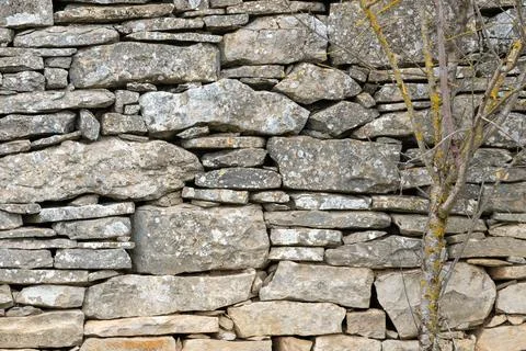 Image of stone wall in rural environment Stock Photos