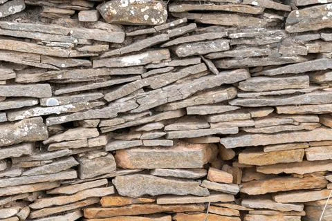 Image of stone wall in rural environment Stock Photos