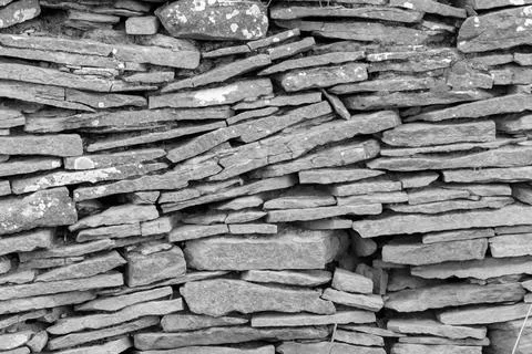 Image of stone wall in rural environment Stock Photos
