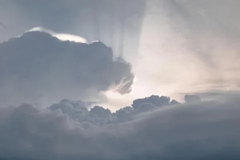 Image of storm clouds during sunset in rural india 写真素材