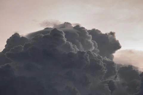 Image of storm clouds during sunset in rural india 写真素材