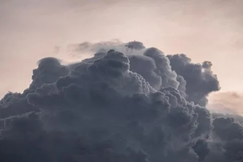 Image of storm clouds during sunset in rural india 写真素材