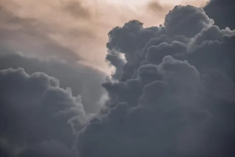 Image of storm clouds during sunset in rural india 写真素材
