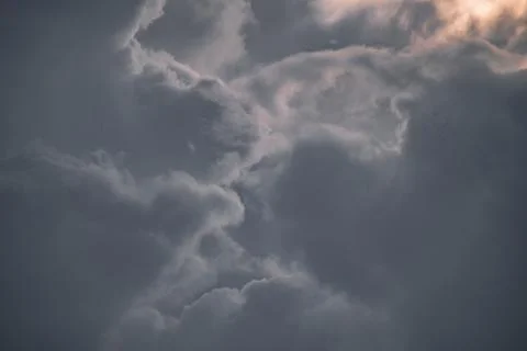 Image of storm clouds during sunset in rural india 写真素材