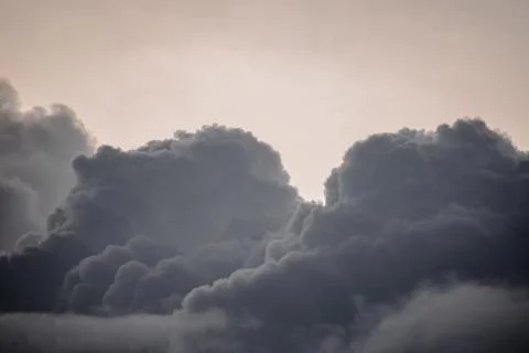 Image of storm clouds during sunset in rural india 写真素材