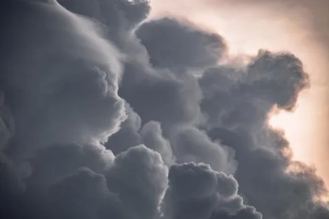 Image of storm clouds during sunset in rural india 写真素材