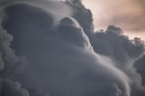 Image of storm clouds during sunset in rural india 写真素材
