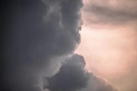 Image of storm clouds during sunset in rural india 写真素材