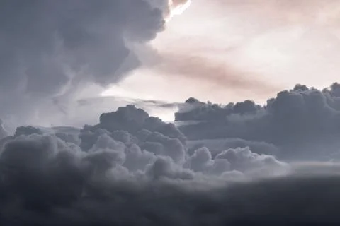 Image of storm clouds during sunset in rural india 写真素材