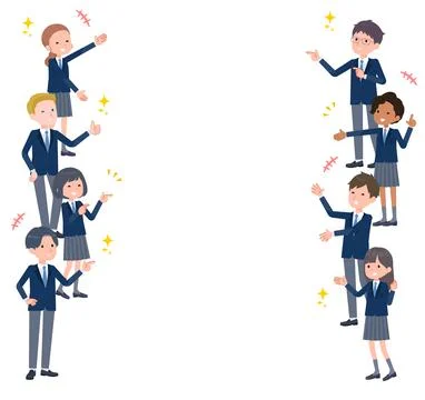 An image of students lively introducing themselves Stock Illustration