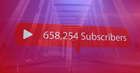 Image of subscribers text and data processing over computer servers Stockfoto's